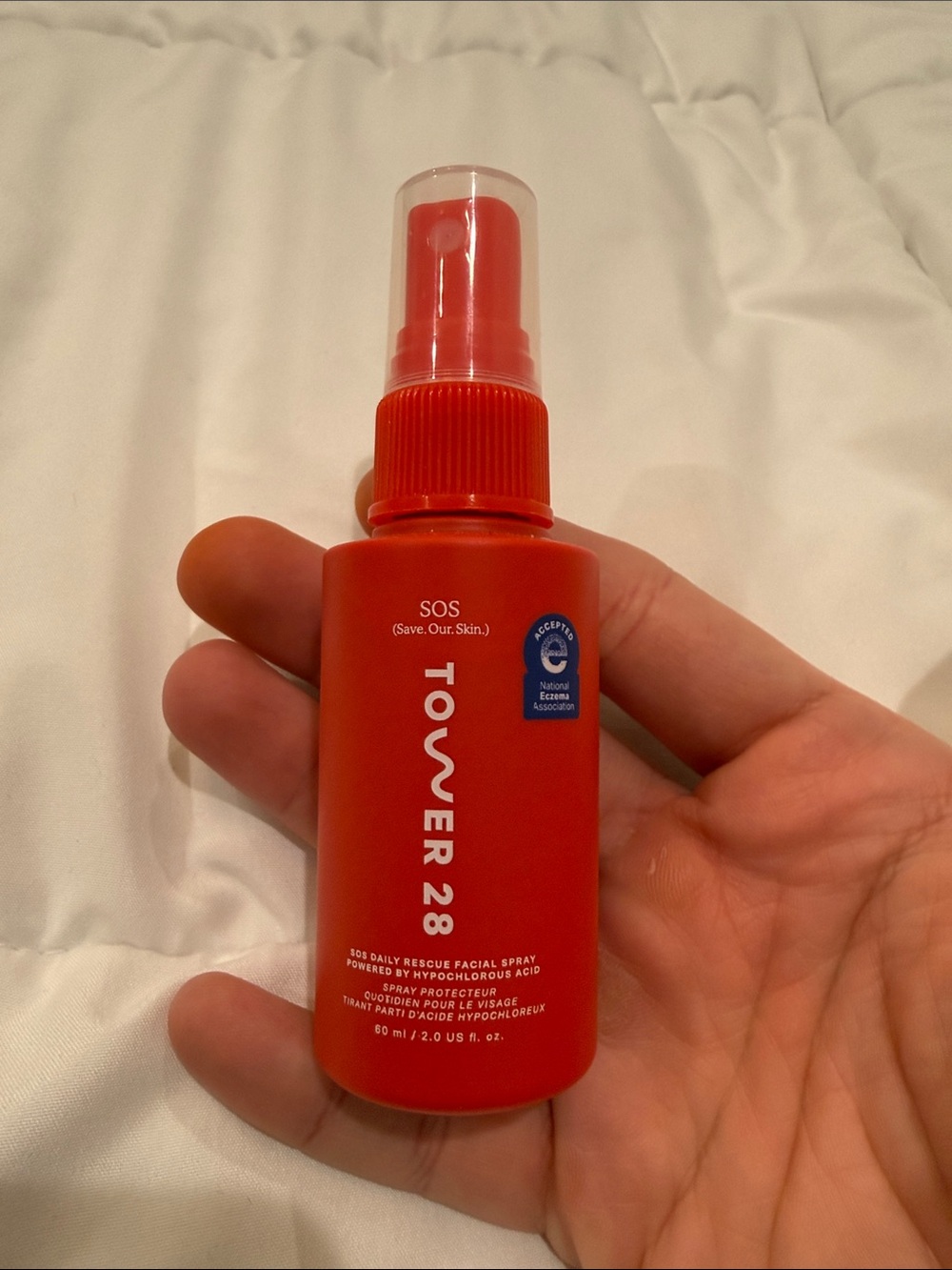 Tower 28 SOS Daily Rescue Facial Spray - bright red bottle